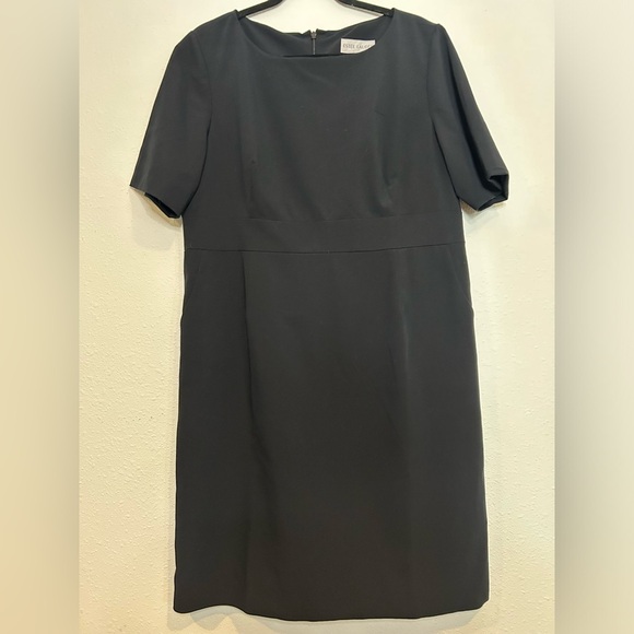 Estee Lauder Black Sheath Dress Crew Neck Size 14 - Picture 1 of 8